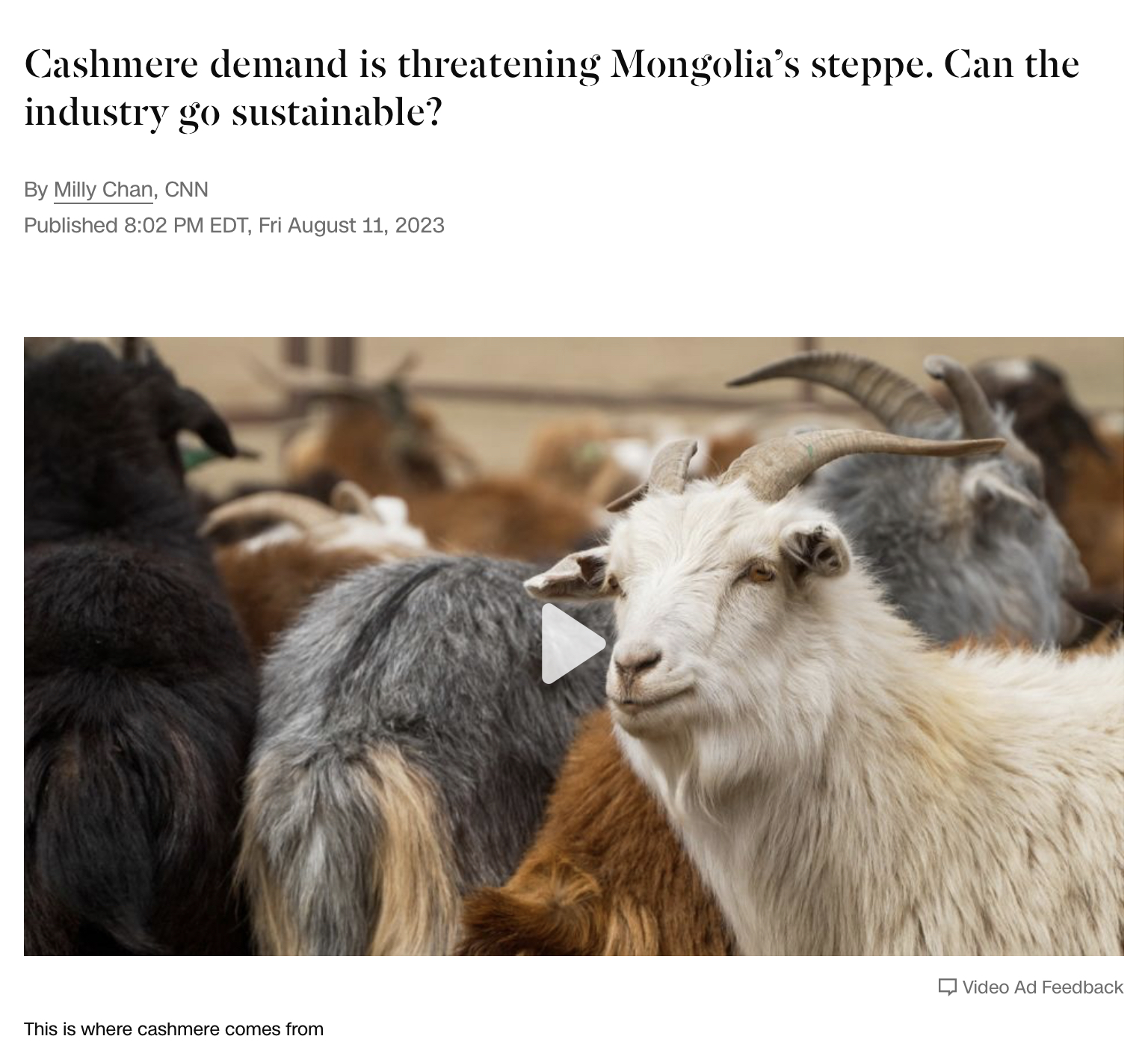 This is where cashmere comes from