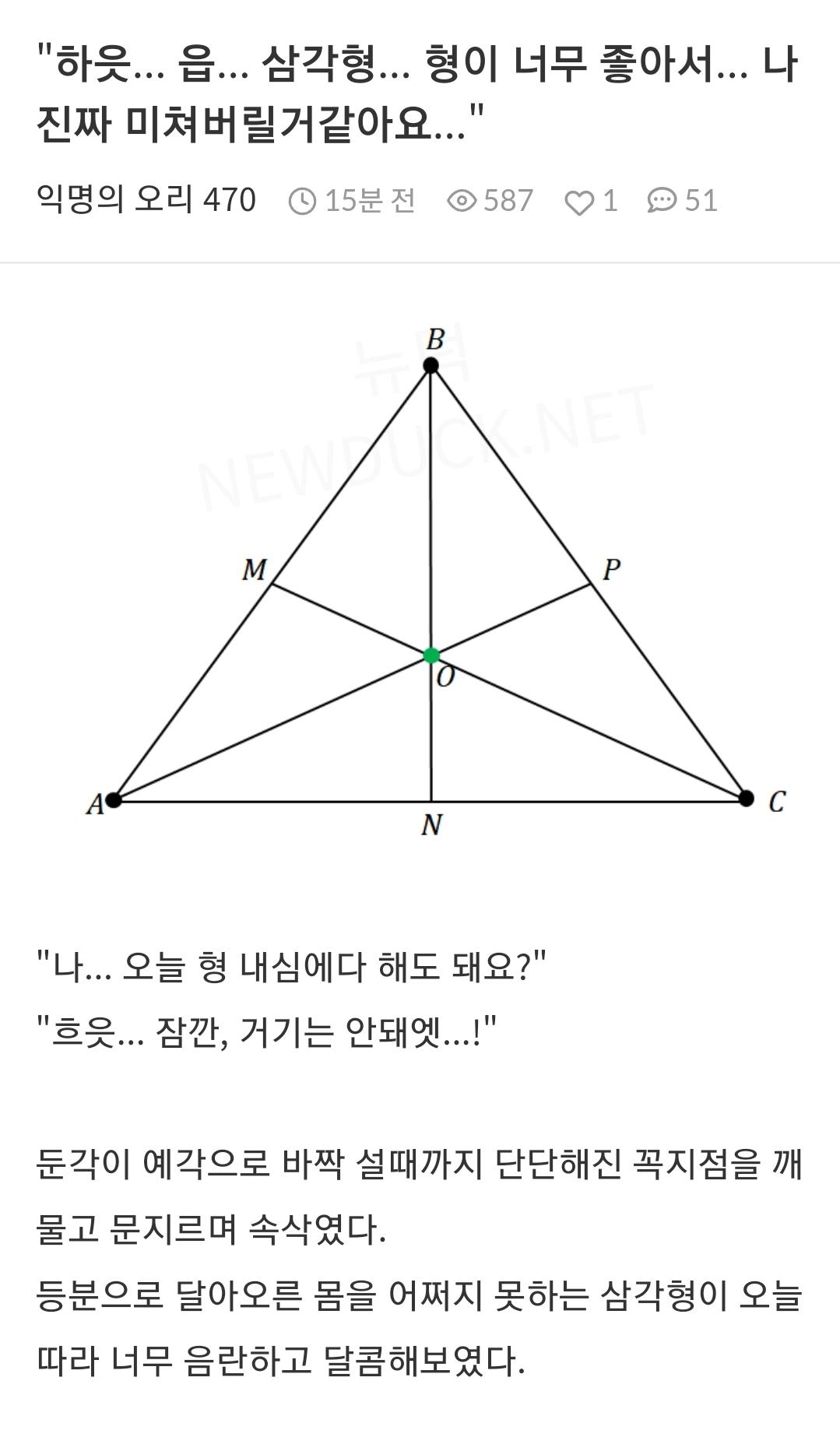 하읏... 읍... 삼각형... 형이 너무 좋아서... 나 진짜 미쳐버릴거같아요... - 유머/이슈 - YULDO